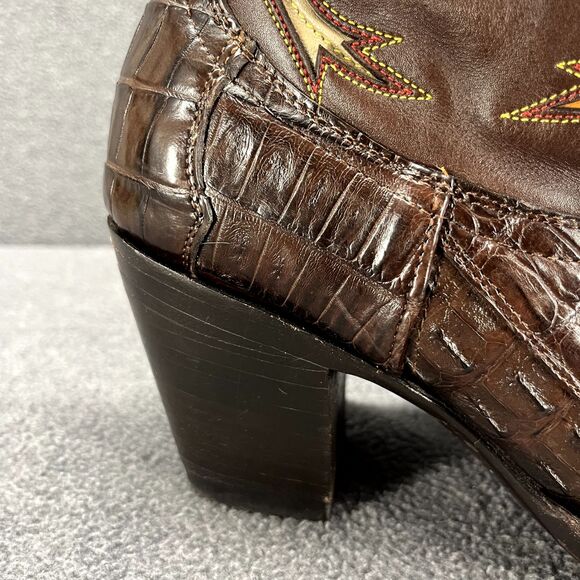 Frye Boots Womens 8.5 B Hope Limited Edition Brown Floral Embroidery Western‎ - Picture 3 of 16